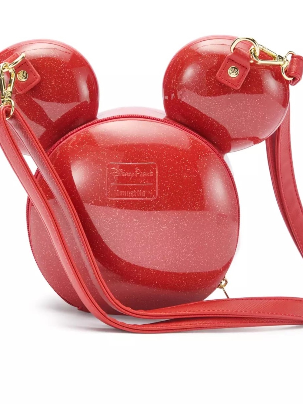 Red Glitter Mickey Mouse Crossbody Loungefly Bag - Picture 3 of 4